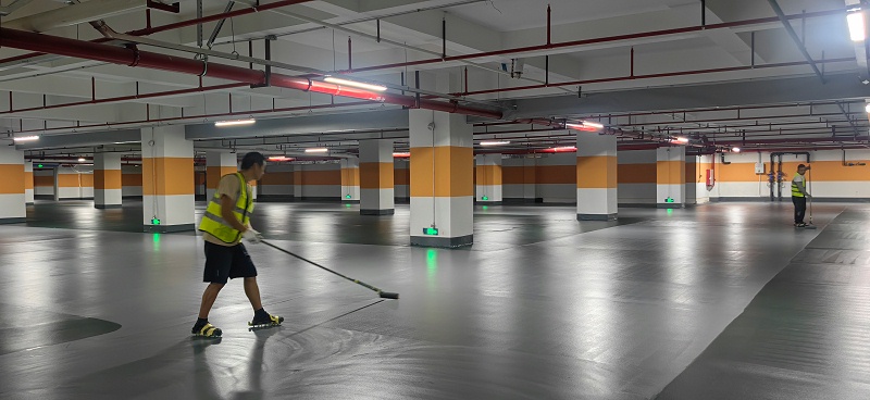 停車場超耐磨地坪漆施工圖 停車場超耐磨地坪漆施工圖