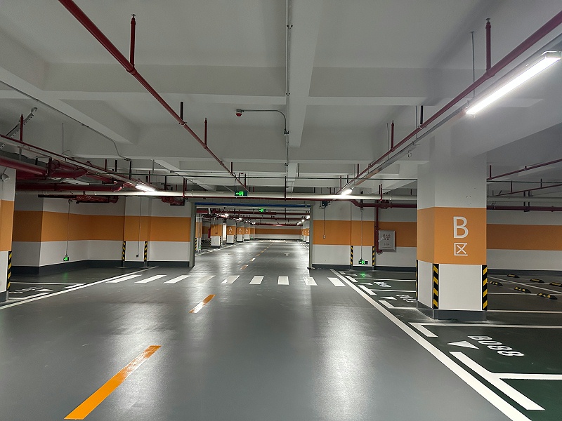 停車場超耐磨地坪漆完工效果圖 停車場超耐磨地坪漆完工效果圖