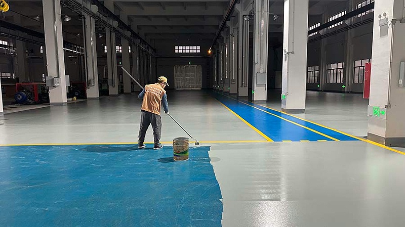 佛山機械設備工廠車間超耐磨地坪漆施工圖