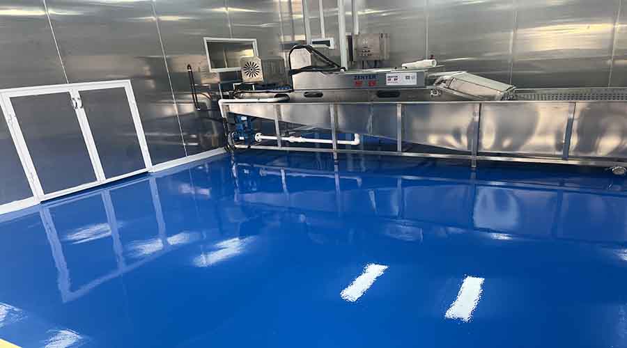 地衛(wèi)士高性能水性聚氨酯砂漿自流平地坪漆在蛋類食品車間的應(yīng)用